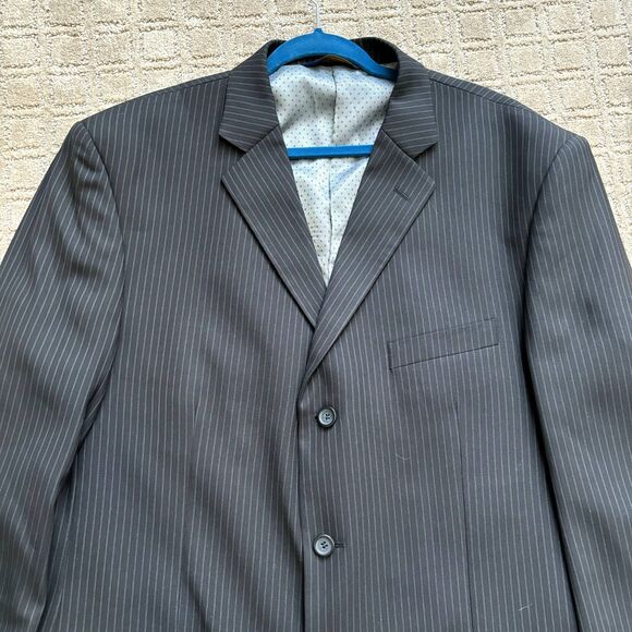 Elegante Gentiluomo Italiana Collezione Blazer Jacket Men’s 46L Black Pin Stripe - Picture 3 of 9